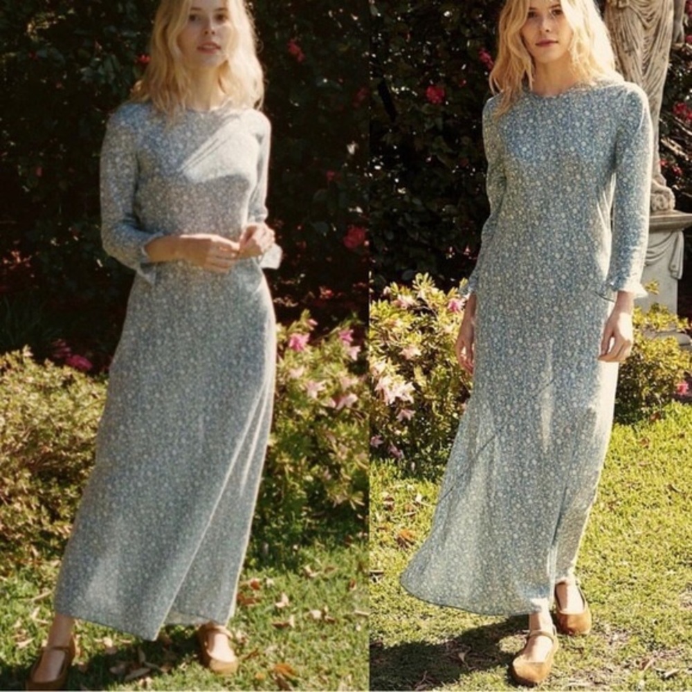 Doen Loire Dress in China Blue Mini Earl Floral